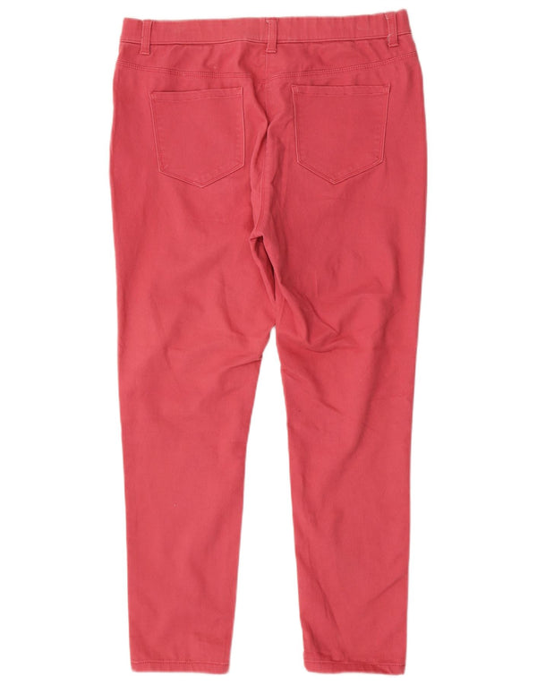 M&Co Γυναικείο Skinny Casual Παντελόνι UK 14 Μεγάλο W32 L27 Ροζ βαμβακερό