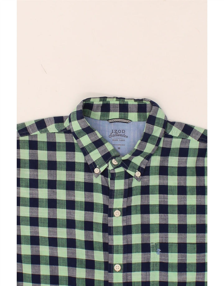 IZOD Mens Salt Water Relaxed Fit Short Sleeve Shirt Medium Green Check Vintage Izod and Second-Hand Izod from Messina Hembry 