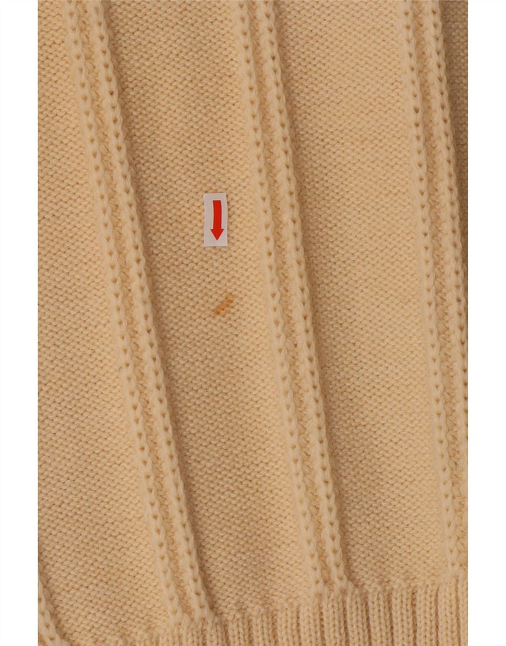 Vintage γυναικεία ζακέτα πουλόβερ UK 12 Μαλλί με μεσαίο ανοιχτό λευκό