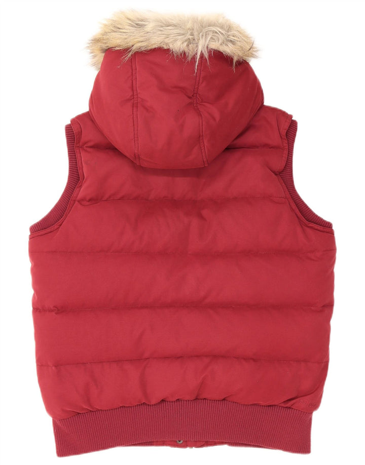 FAT FACE Γυναικεία κουκούλα με επένδυση Gilet UK 12 μεσαίο μπορντό πολυεστέρας