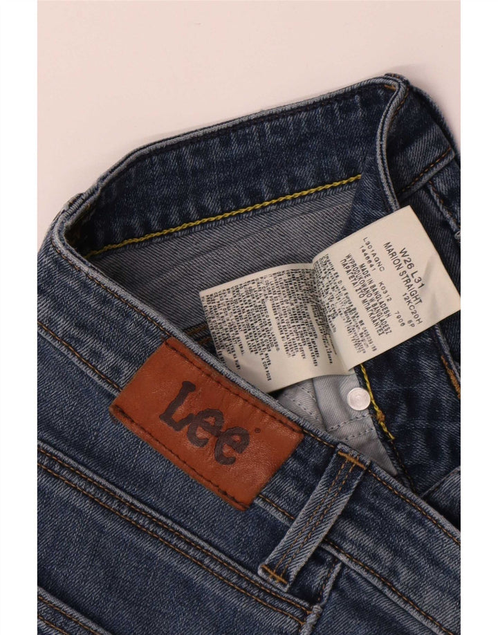 Lee Womens Marion Straight Jeans W26 L31 Blue Cotton