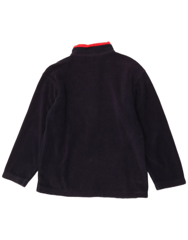 Marks & Spencer Mens Fleece Jacket UK 36 Small Navy Blue Colourblock