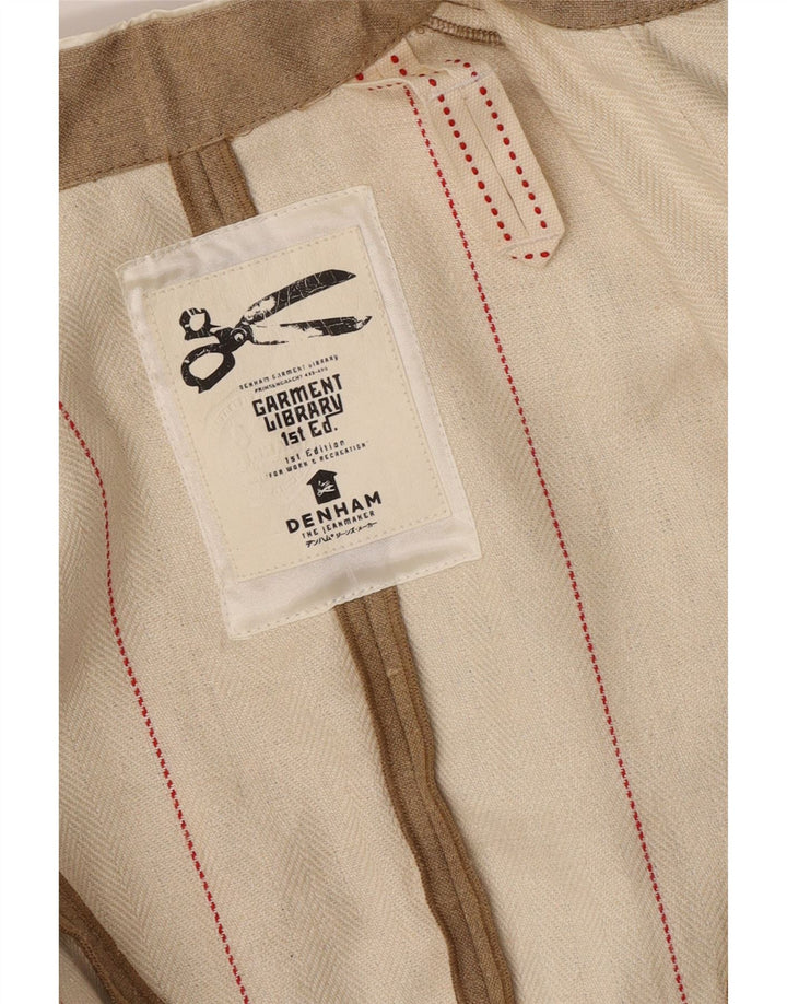 Denham Γυναικείο Trachten Blazer Jacket UK 14 Medium Beige Colourblock
