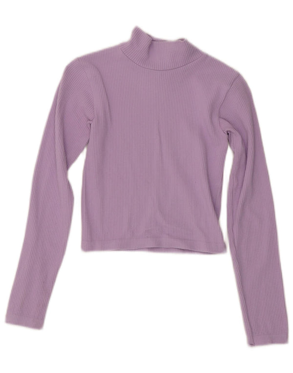 Zara Γυναικείο Crop Top Μακρυμάνικο UK 10 Small Purple