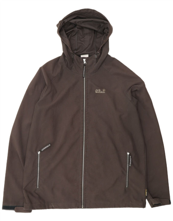 JACK WOLFSKIN Ανδρικό μπουφάν βροχής με κουκούλα UK 48 2XL μαύρο πολυεστέρα
