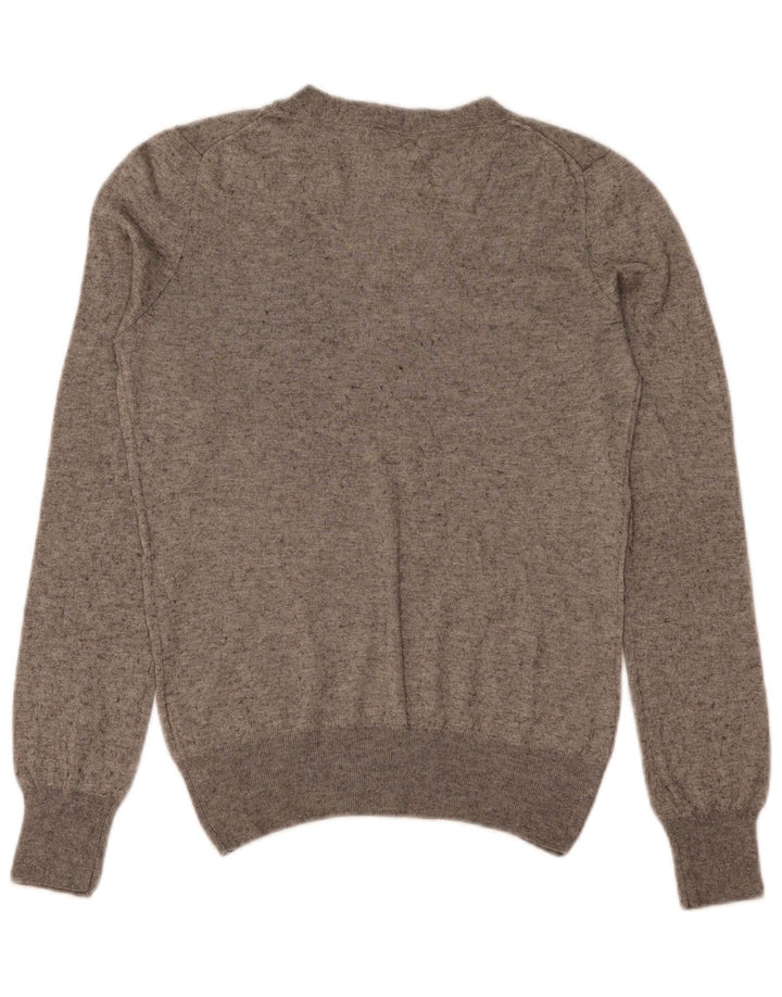 Massimo Dutti Γυναικείο πουλόβερ με λαιμόκοψη με V λαιμόκοψη UK 12 μεσαίο γκρι μεταξωτό