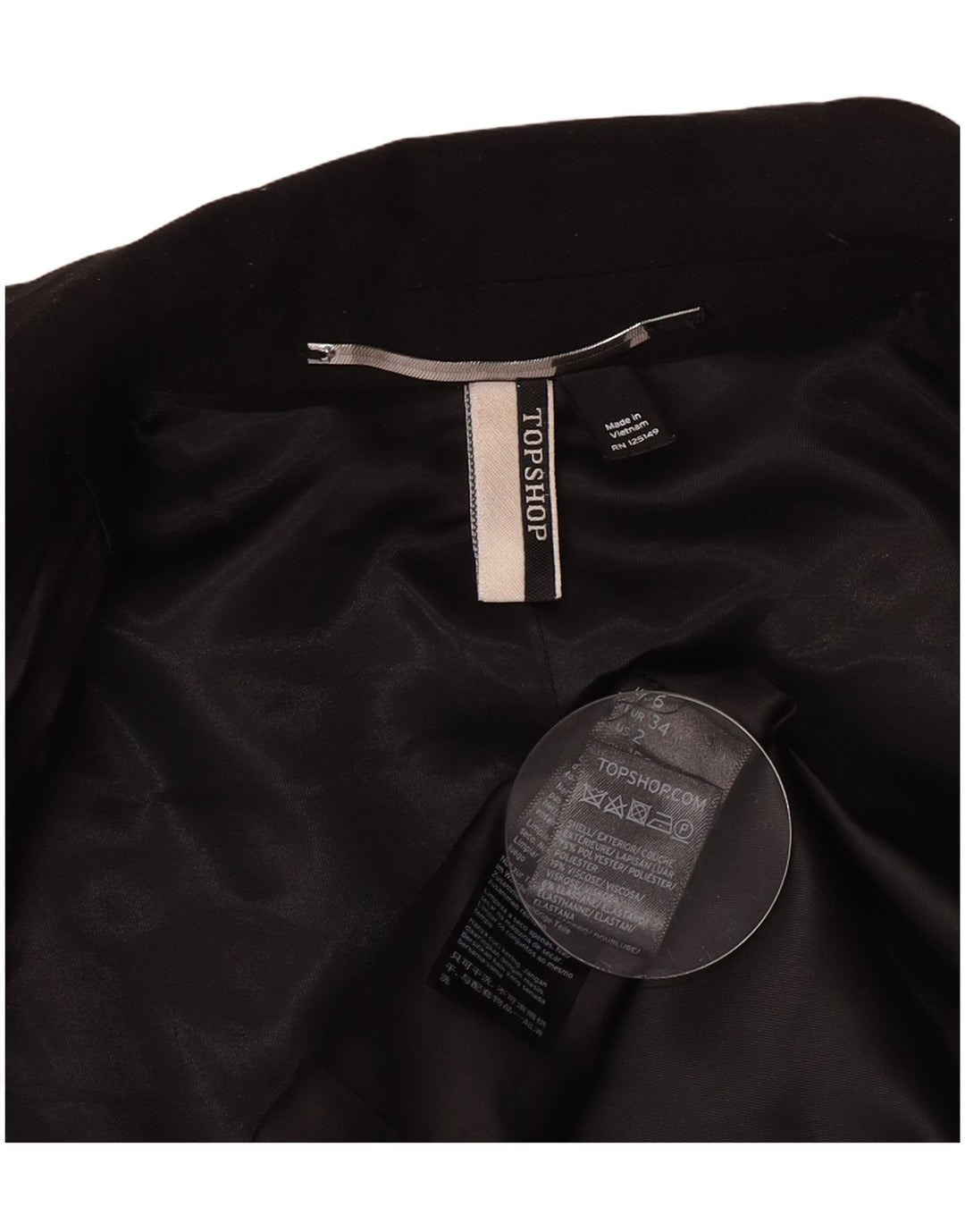 Topshop Γυναικείο Μπουφάν Blazer UK 6 XS Μαύρο Πολυεστέρας