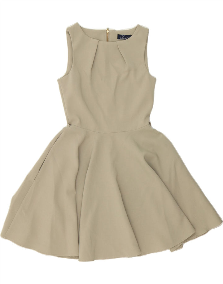 CLOSET Womens Sleeveless Swing Dress UK 10 Small Green Polyester Vintage CLOSET and Second-Hand CLOSET from Messina Hembry 