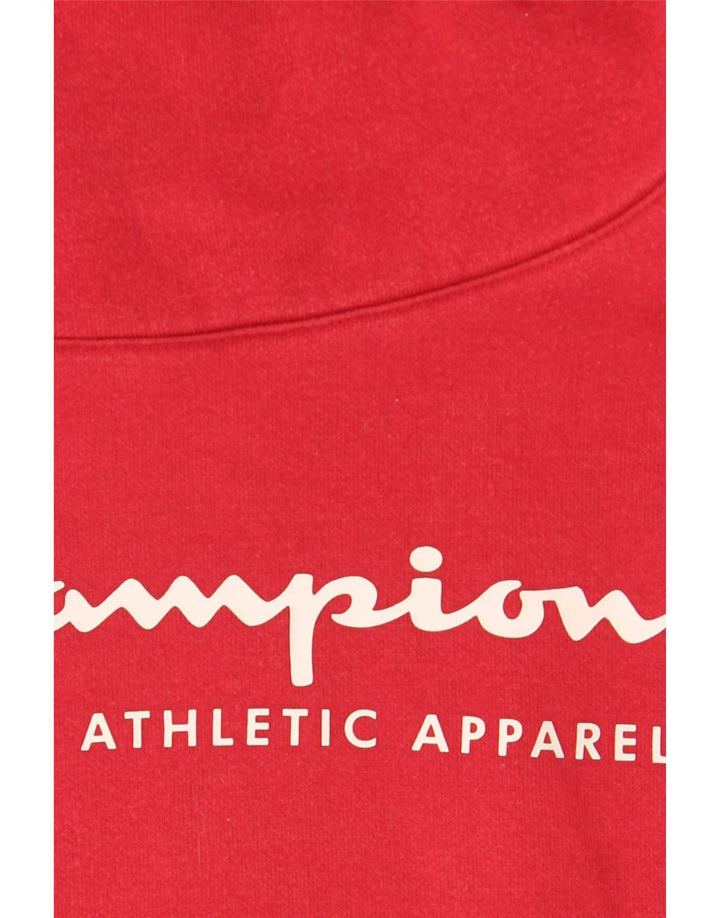 Champion Womens Crop Graphic Φούτερ Jumper UK 14 Medium Red