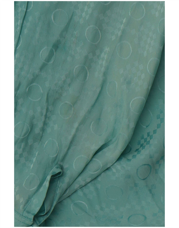 VINTAGE Γυναικείο Πουκάμισο Μπλούζα IT 48 XL Μπλε Γεωμετρικό Acetate