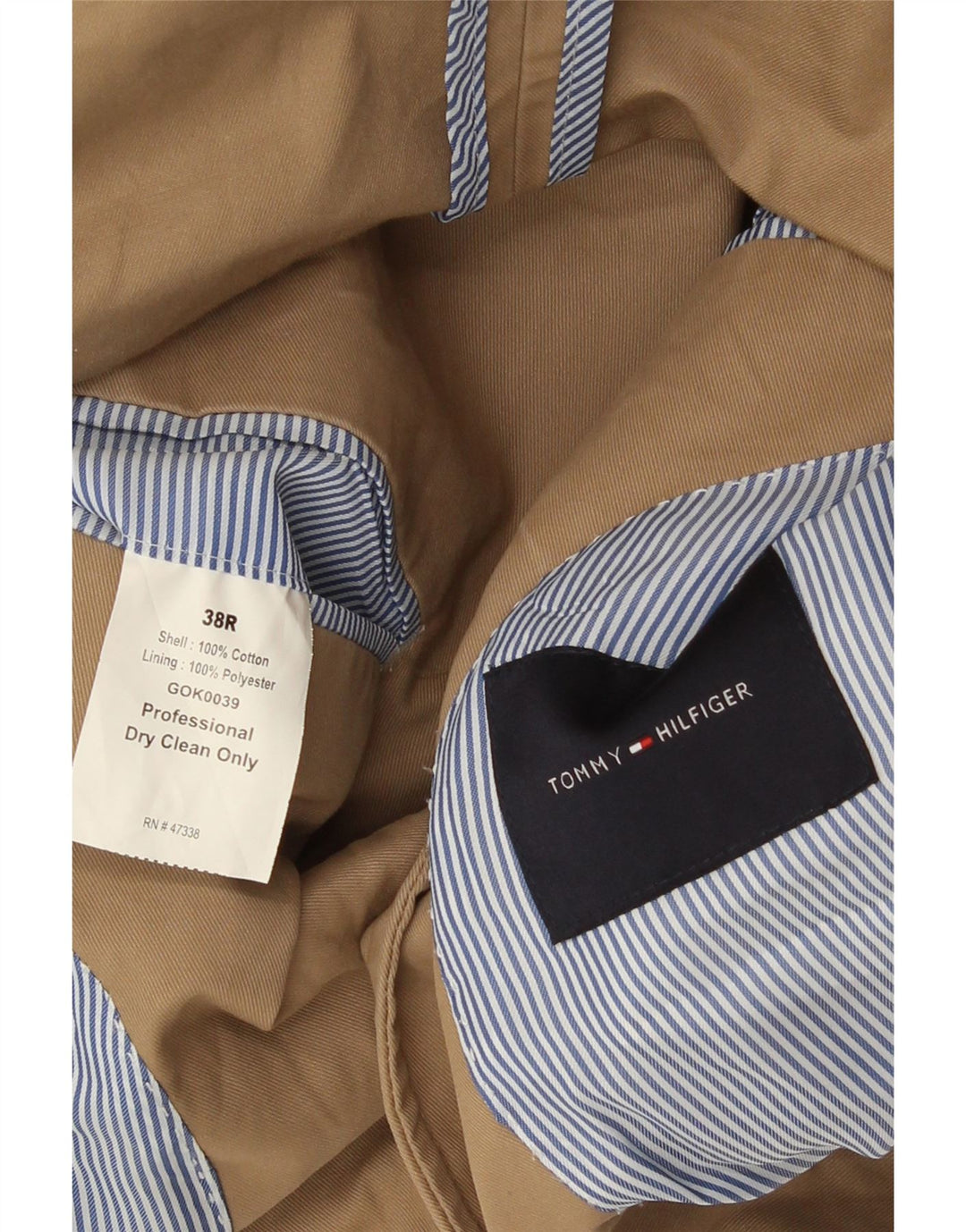 Tommy Hilfiger Ανδρικό σακάκι 2 κουμπιών blazer UK 38 μεσαίο βαμβακερό μπεζ