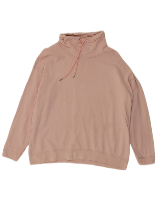 John Lewis Γυναικείο φούτερ με ρολό λαιμόκοψη Jumper UK 14 μεγάλο ροζ βαμβακερό