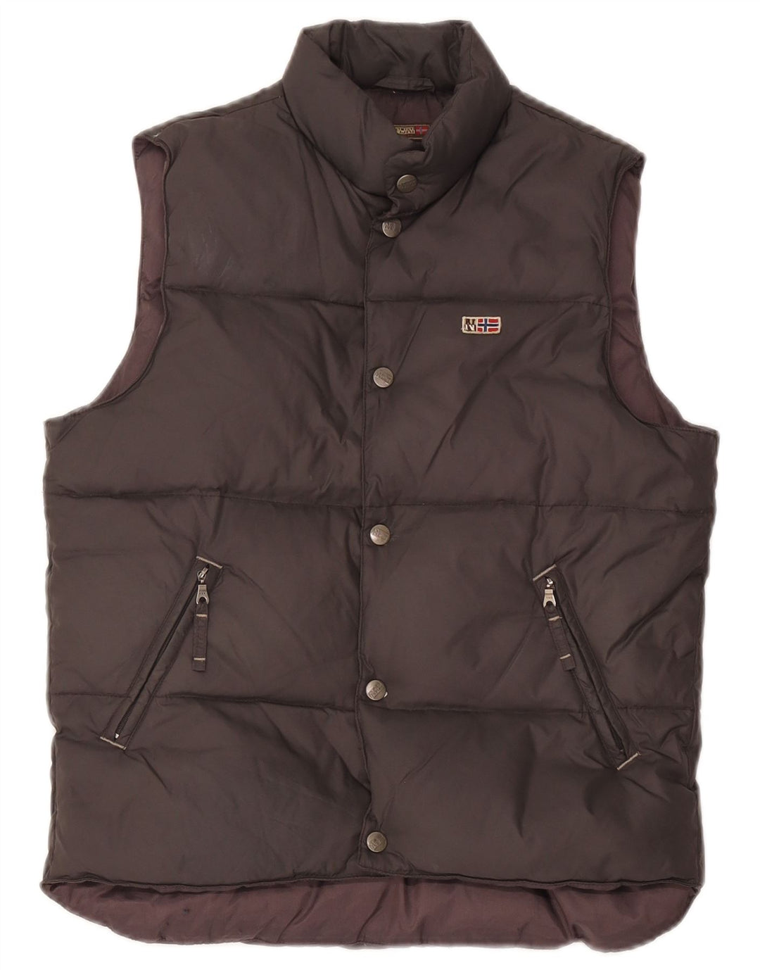 Napapijri Boys Graphic Padded Gilet 9-10 Years Brown Polyamide