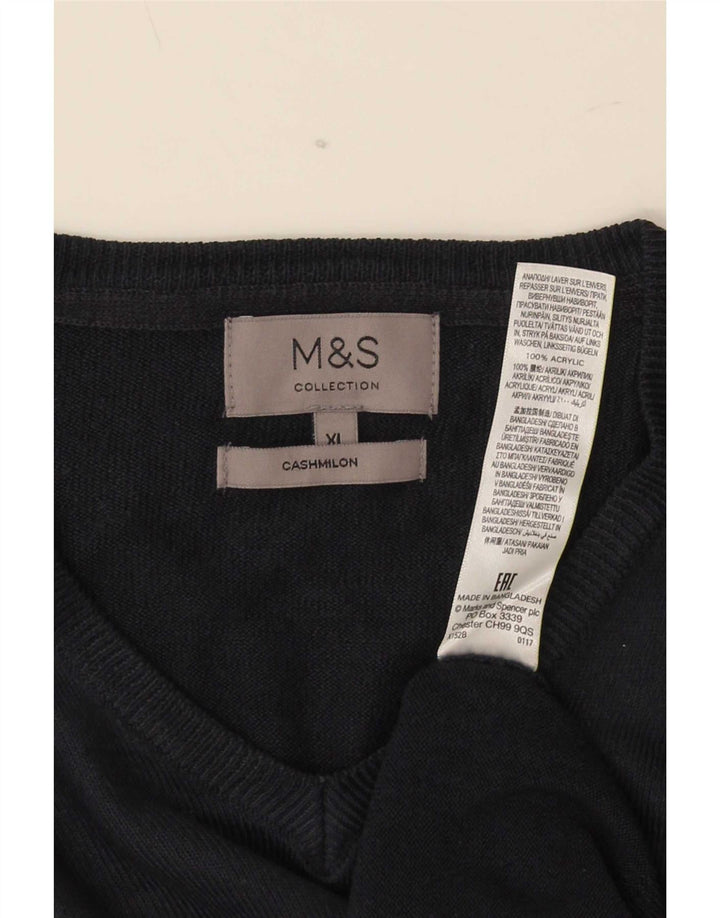 Ανδρικό πουλόβερ Marks & Spencer με V λαιμόκοψη XL Navy Blue Ακρυλικό