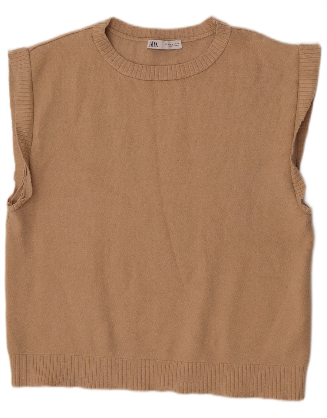 Zara Γυναικείο Γιλέκο Tank Top UK 14 Medium Beige Viscose