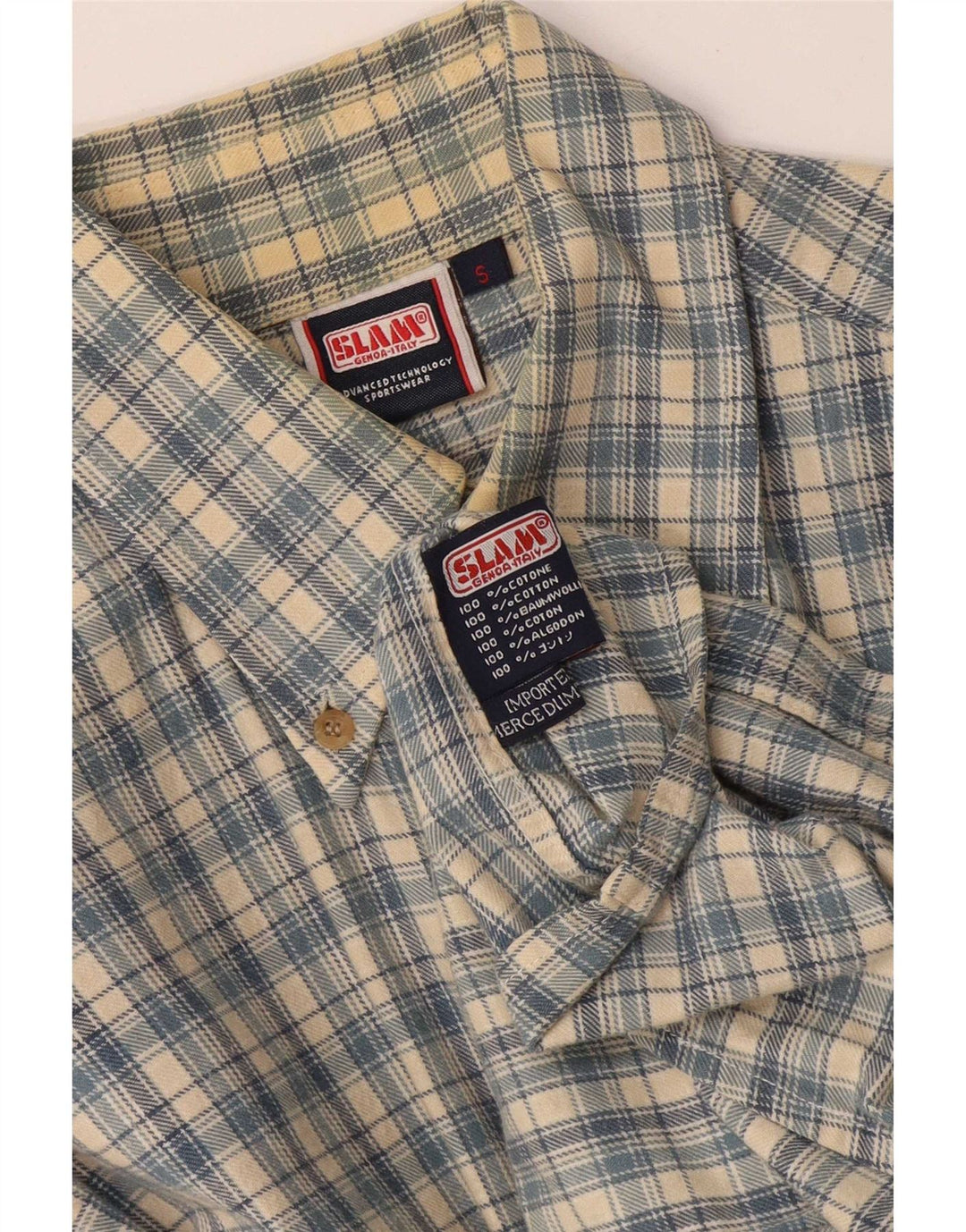 Slam Ανδρικό πουκάμισο Small Blue Check Cotton