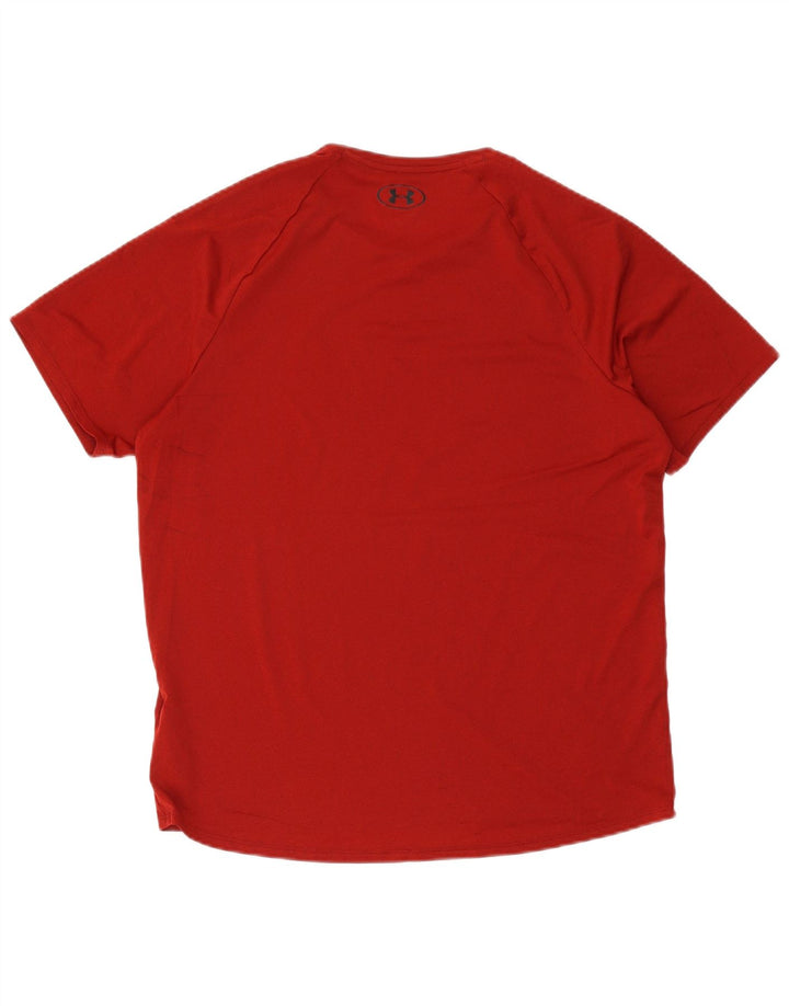 Under Armour Ανδρικό T-Shirt Top μεγάλο κόκκινο πολυεστέρα