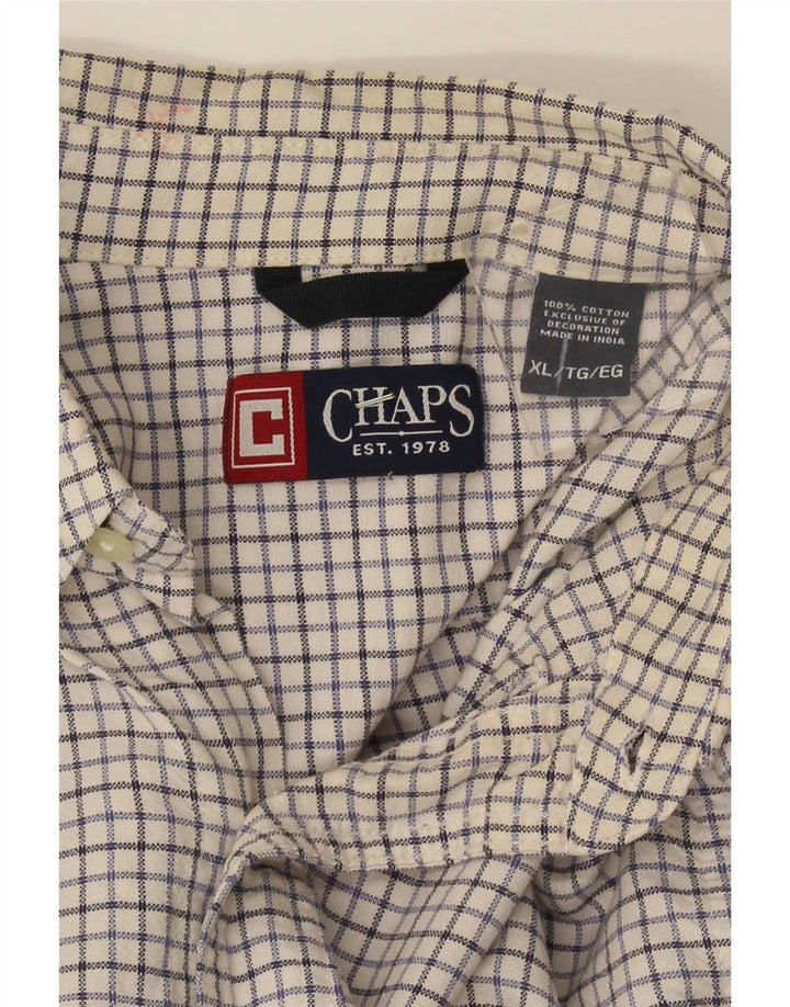Ανδρικό πουκάμισο Chaps Regular Fit XL Λευκό βαμβακερό