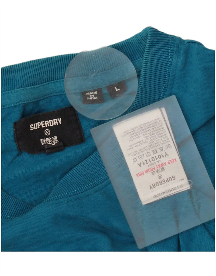 Superdry Γυναικείο T-Shirt Top μεγάλο μπλε βαμβακερό