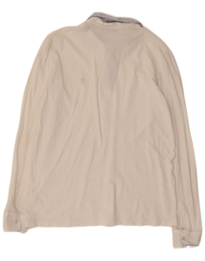 TRUSSARDI Γυναικείο μακρυμάνικο μπλουζάκι ράγκμπι πόλο UK 18 XL λευκό βαμβακερό