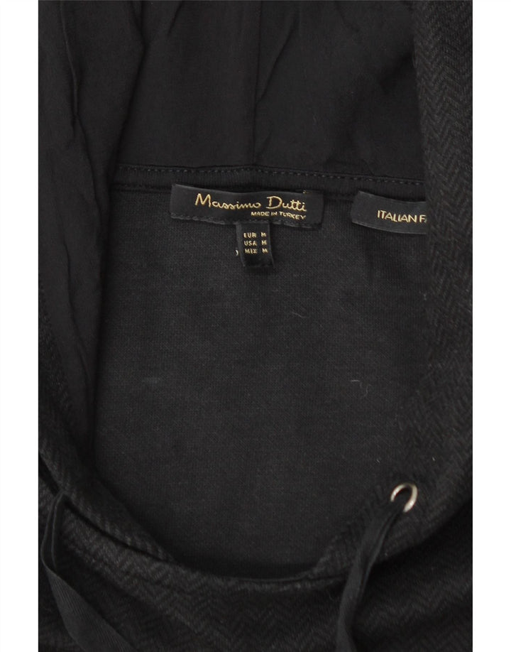 MASSIMO DUTTI Γυναικείο Hoodie Jumper UK 14 Medium Black Chevron