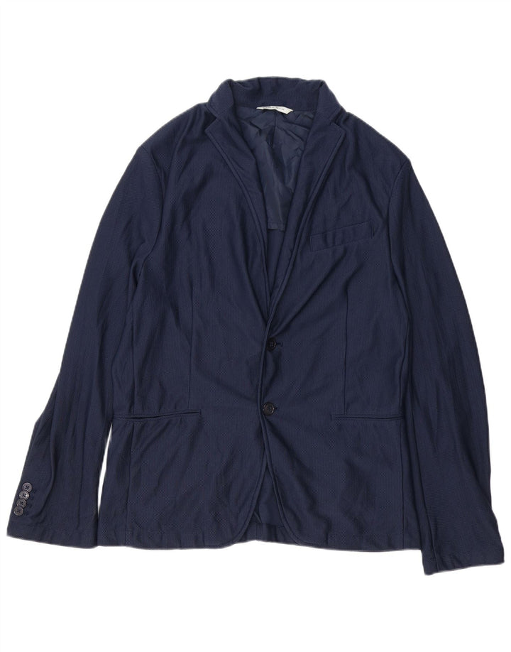 Zara Ανδρικό σακάκι μπλέιζερ με 2 κουμπιά EU 52 Large Navy Blue Polyamide