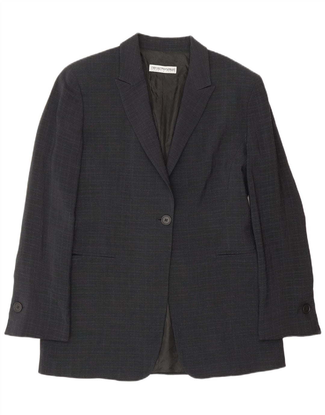 Emporio Armani Γυναικείο σακάκι 1 κουμπιού σακάκι IT 44 Medium Navy Blue Check