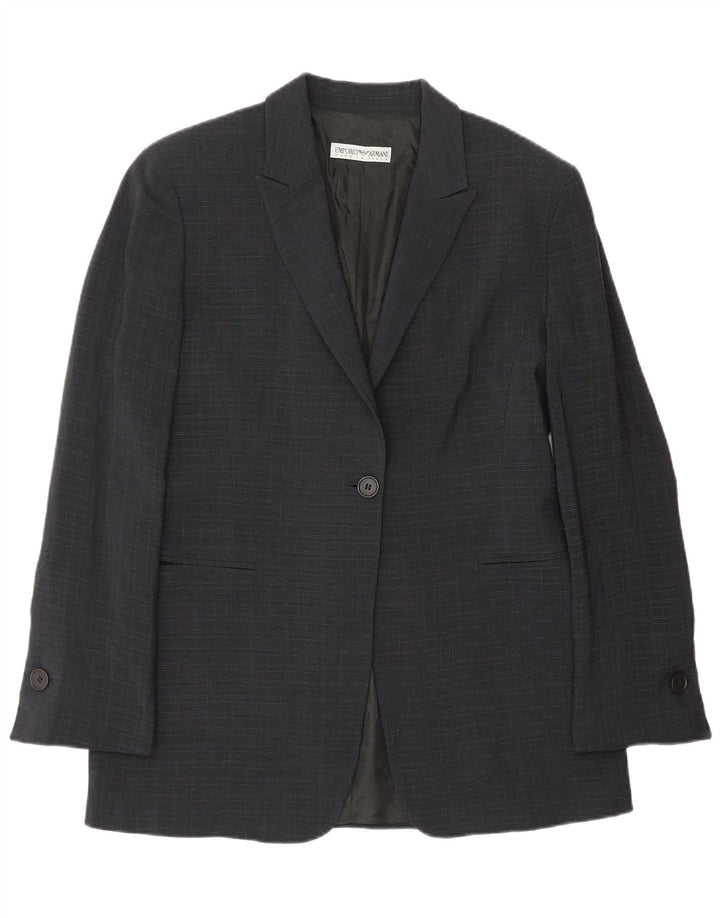Emporio Armani Γυναικείο σακάκι 1 κουμπιού σακάκι IT 44 Medium Navy Blue Check