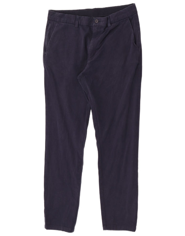 Ανδρικό παντελόνι Chino Marks & Spencer W34 L31 Navy Blue Cotton