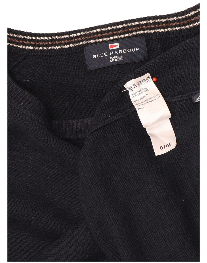 Ανδρικό πουλόβερ Marks & Spencer Autograph Boat Neck Jumper Medium Navy Blue