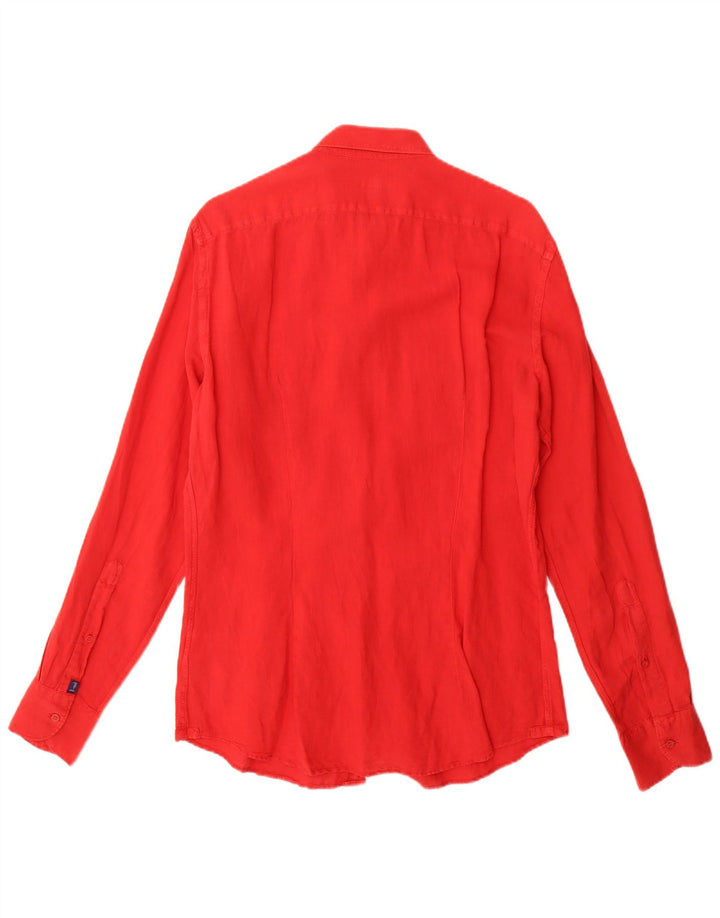 Ανδρικό πουκάμισο Trussardi Jeans, μεσαίο κόκκινο βαμβακερό