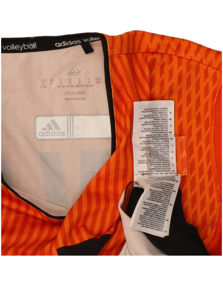 Adidas Γυναικείο Climacool γραφικό μακρυμάνικο UK 10 Small Orange