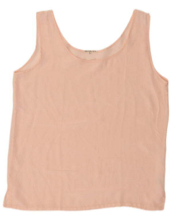 Vintage γυναικεία αμάνικη μπλούζα τοπ UK 18 XL Pink Silk