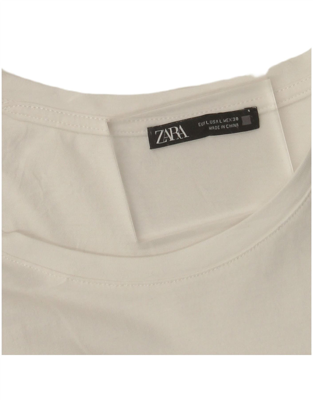 Zara Γυναικείο T-Shirt Top UK 14 Large White Floral