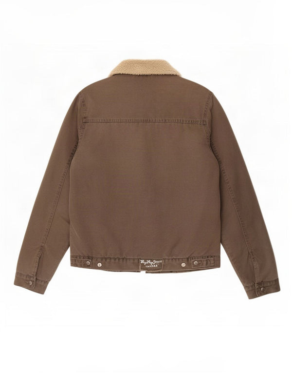 Vintage Ανδρικό Sherpa Bomber Jacket UK 38 Medium Khaki Colourblock