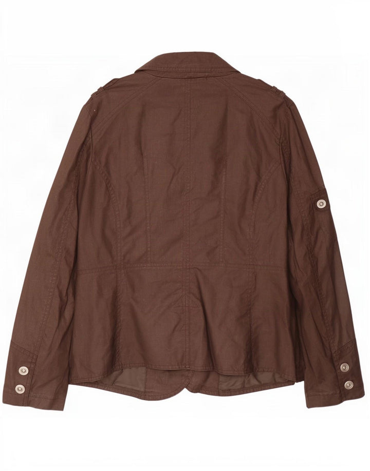 Sasha Γυναικείο Military Jacket UK 12 Βαμβακερό μεσαίο καφέ