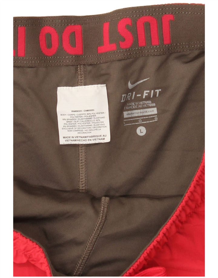 Γυναικείο αθλητικό σορτς NIKE Dri Fit UK 16 μεγάλο κόκκινο πολυεστέρα