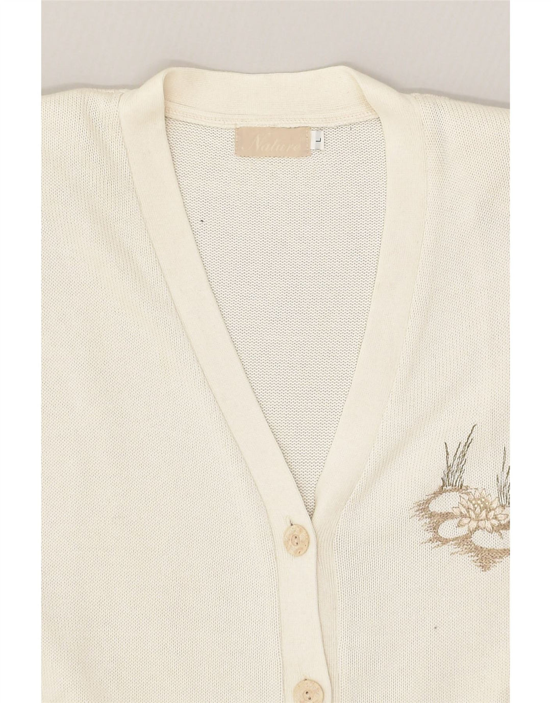 VINTAGE Womens Cardigan Sweater UK 16 Large Off White Acrylic | Vintage Vintage | Thrift | Second-Hand Vintage | Used Clothing | Messina Hembry 