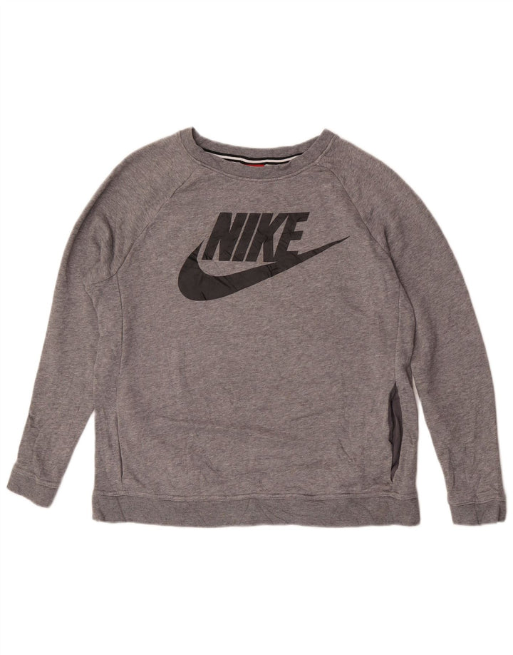 Γυναικείο γραφικό φούτερ Nike Jumper UK 14 Βαμβακερό μεσαίο γκρι