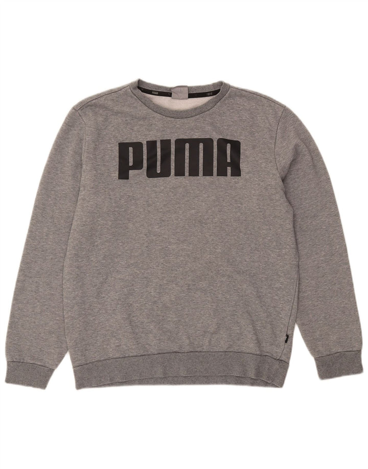 Ανδρικό γραφικό φούτερ Puma, βαμβακερό μεσαίο γκρι