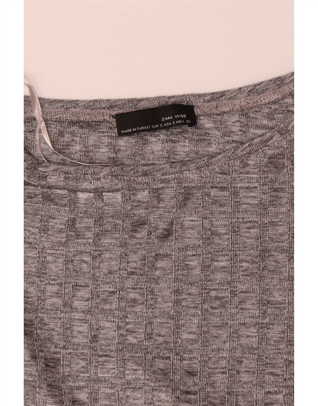 Zara Γυναικείο μακρυμάνικο τοπ UK 10 Small Grey Check