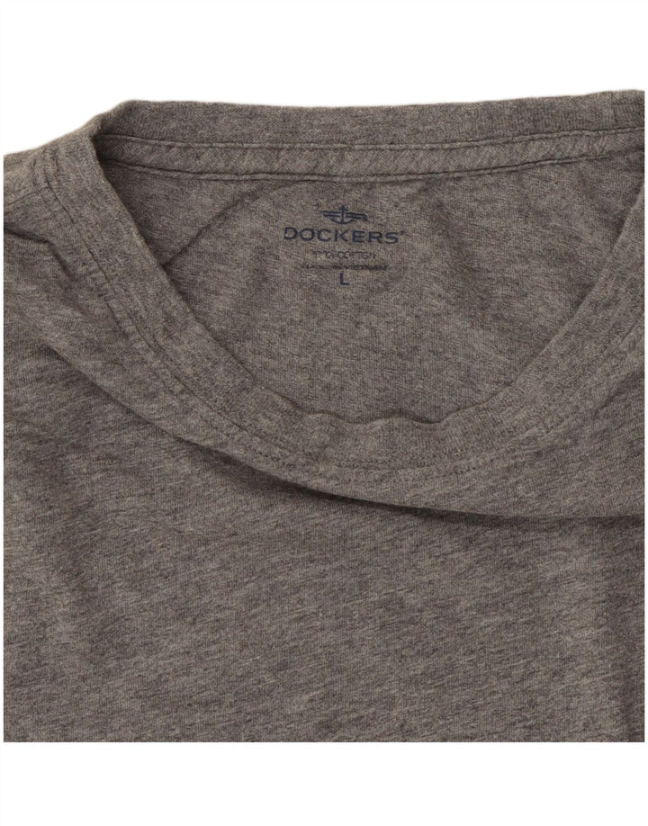 DOCKERS Ανδρικό T-Shirt Top μεγάλο γκρι βαμβακερό