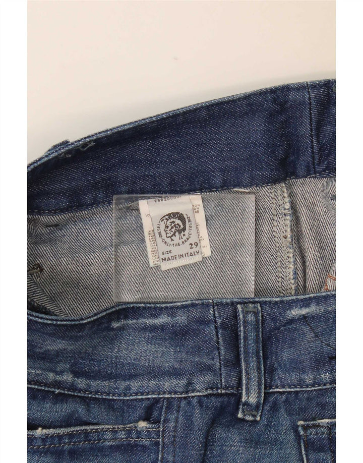 Diesel Womens Distressed Bootcut Jeans W29 L33 Μπλε βαμβακερό