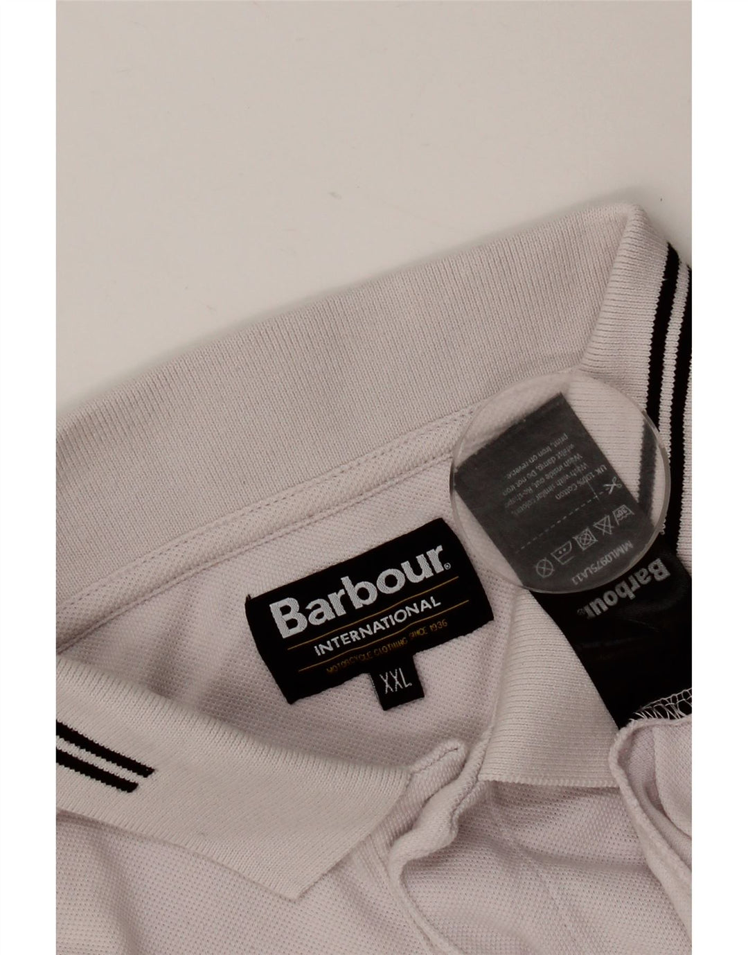 BARBOUR Ανδρικό Πόλο Μπλουζάκι 2XL Λευκό Βαμβακερό ριγέ