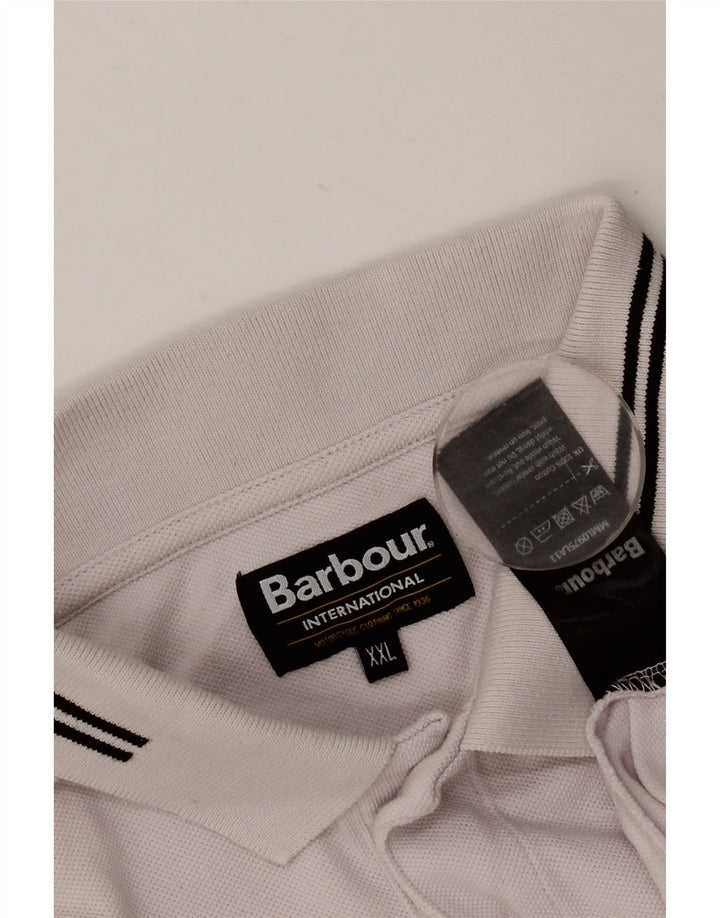 BARBOUR Ανδρικό Πόλο Μπλουζάκι 2XL Λευκό Βαμβακερό ριγέ