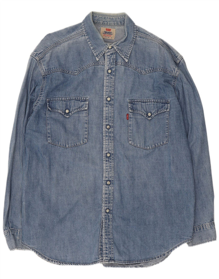 Ανδρικό τζιν πουκάμισο Levi's μεγάλο μπλε βαμβακερό