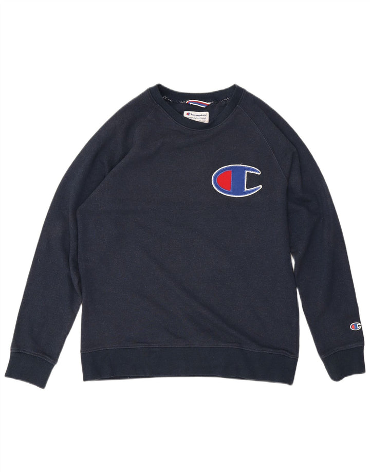 CHAMPION Ανδρικό γραφικό φούτερ Jumper Medium Navy Blue Cotton