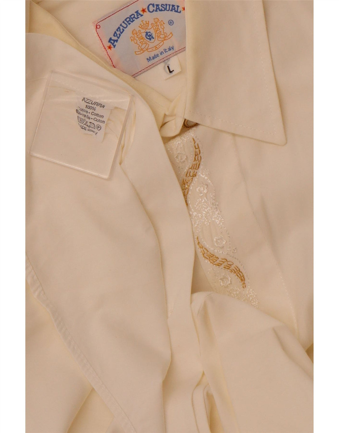 Ανδρικό πουκάμισο AZZURRA μεγάλο σε λευκό βαμβακερό