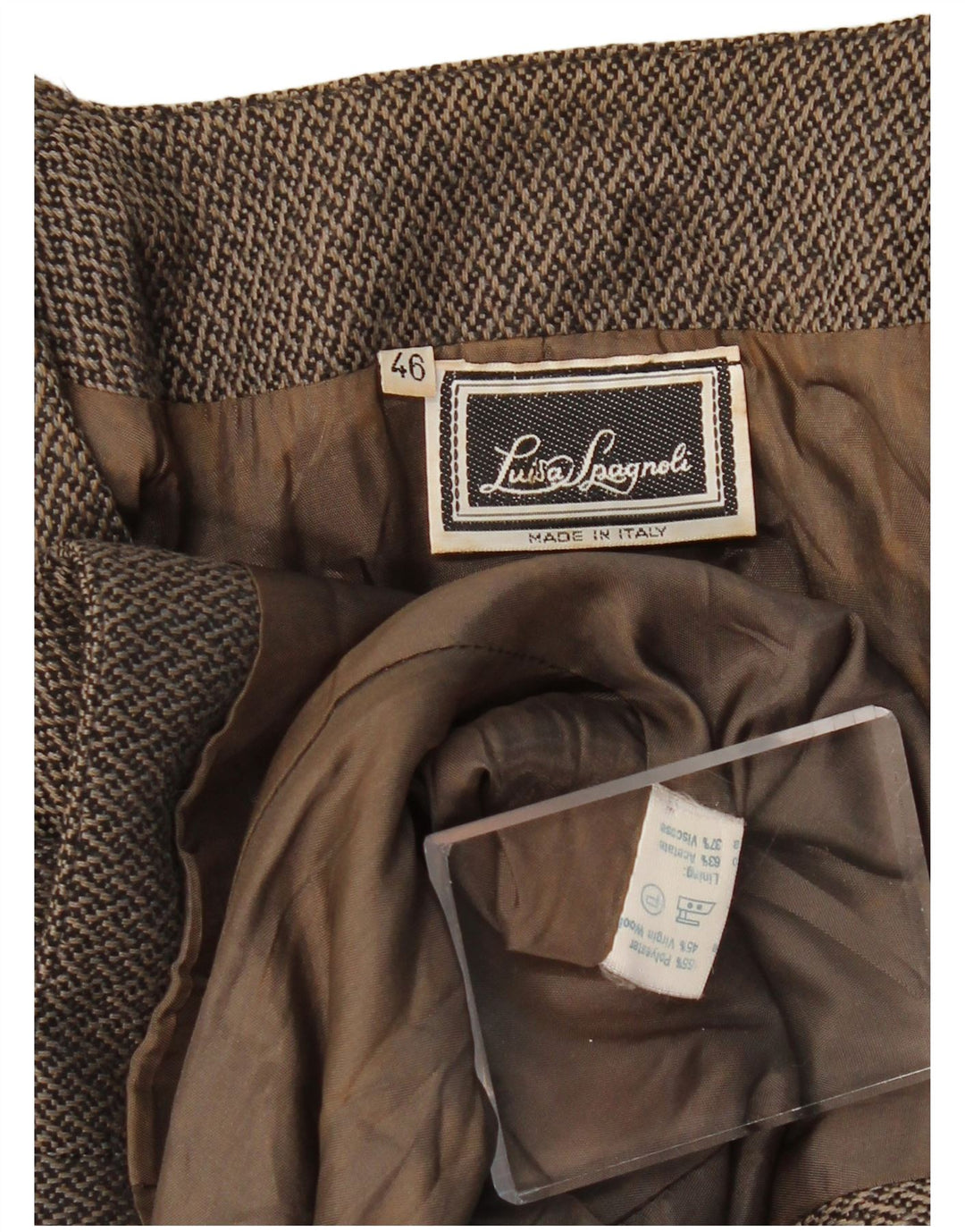 LUISA SPAGNOLI Γυναικείο Μπλέιζερ με 1 Κουμπί Μπουφάν IT 46 Μεγάλο Καφέ Γεωμετρικό