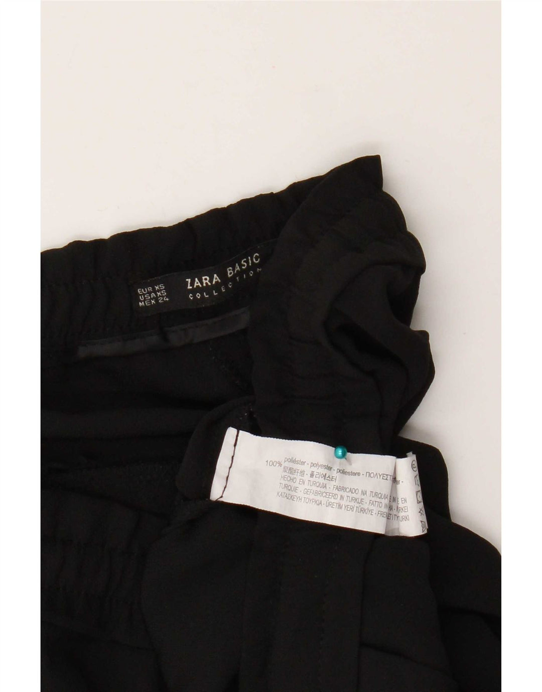 Zara Γυναικείο κομμένο παντελόνι XS W24 L23 μαύρο πολυεστέρα